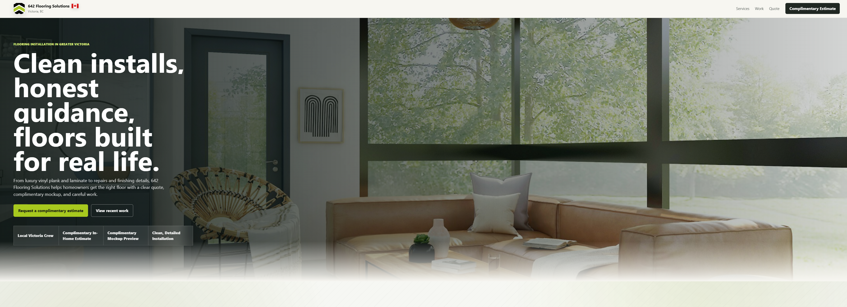 642 Flooring Solutions website homepage screenshot